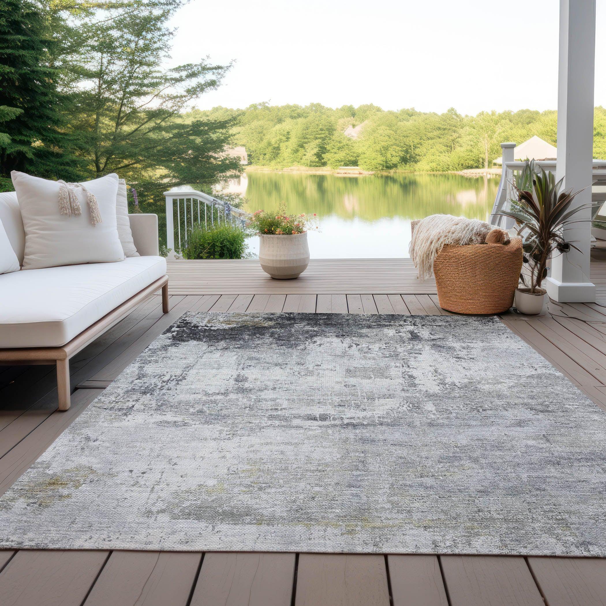 Addison Rugs Kaelira Gray Washable Indoor-Outdoor Rug