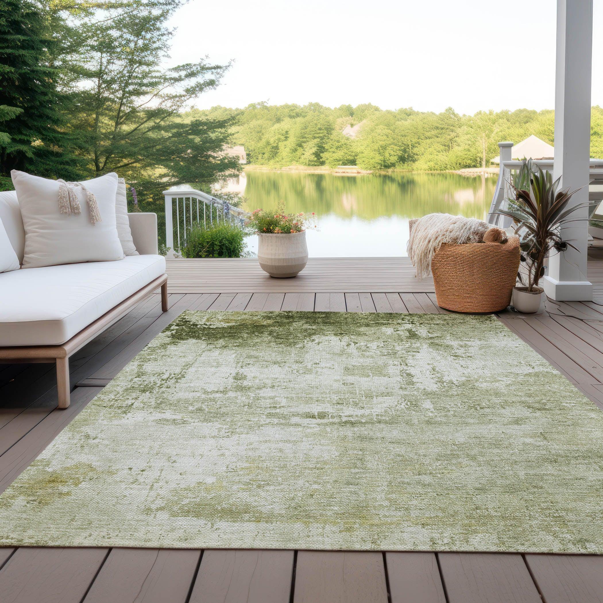 Addison Rugs Kaelira Green Washable Indoor-Outdoor Rug