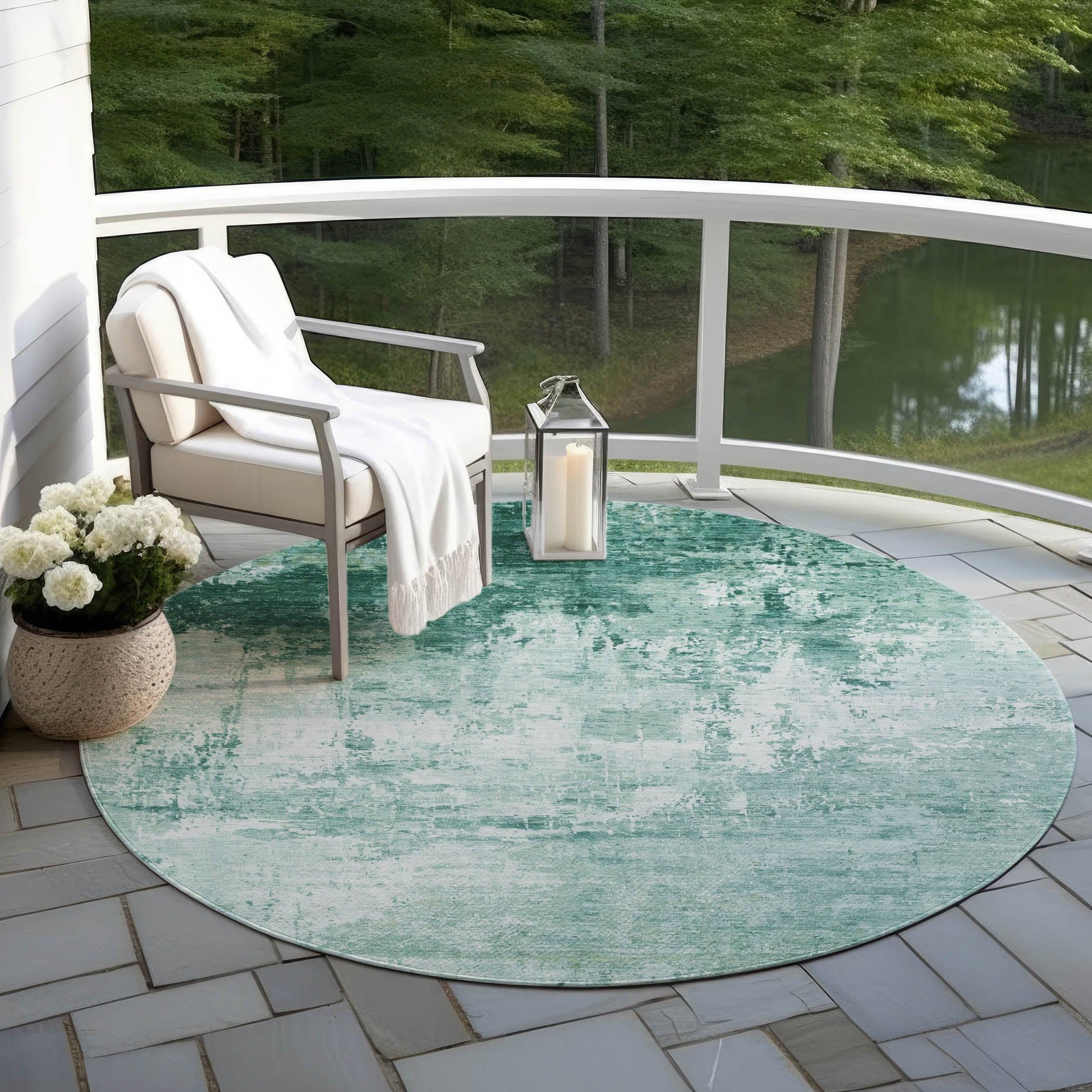 Addison Rugs Kaelira Teal Washable Indoor-Outdoor Rug