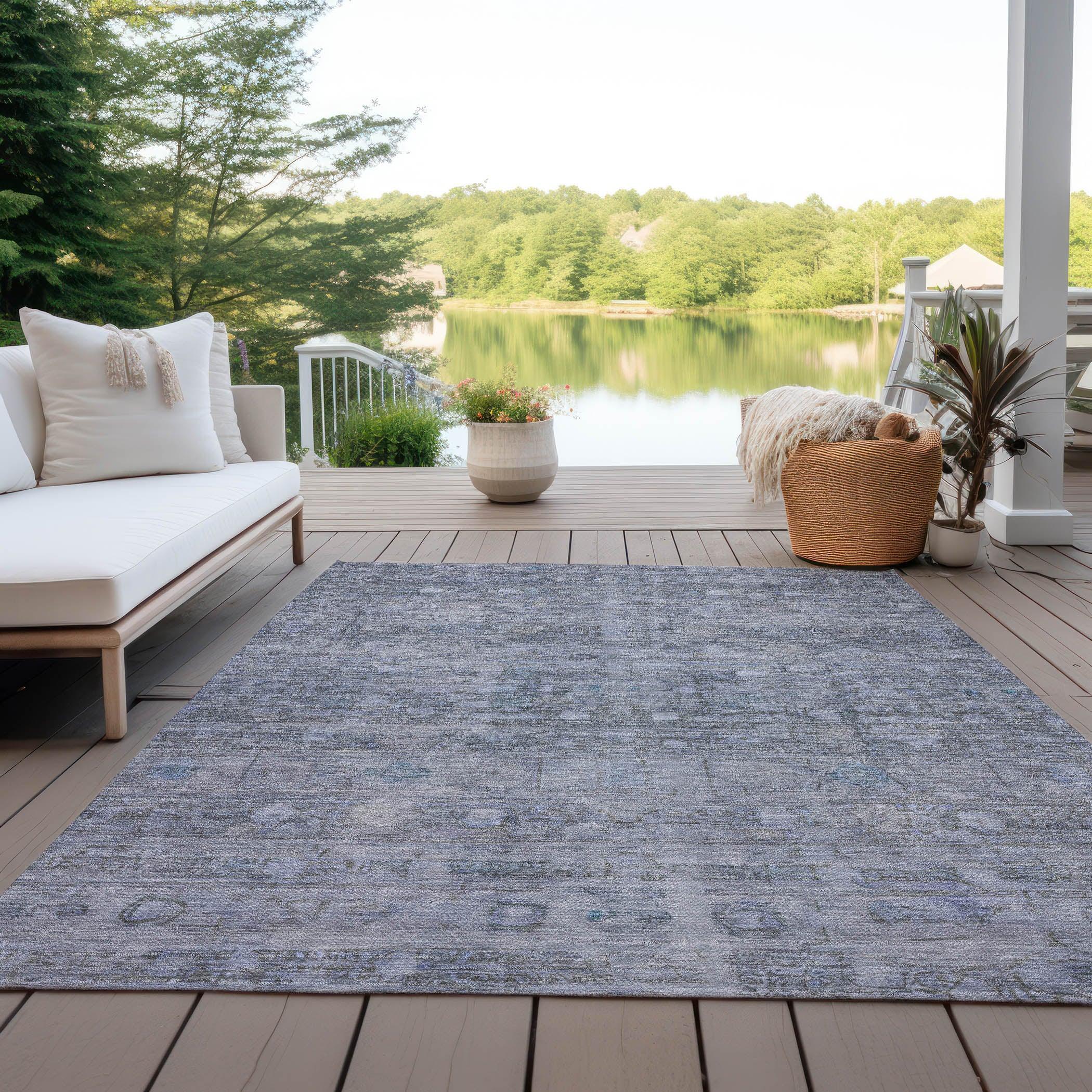 Addison Rugs Kaelora Blue Washable Indoor-Outdoor Rug