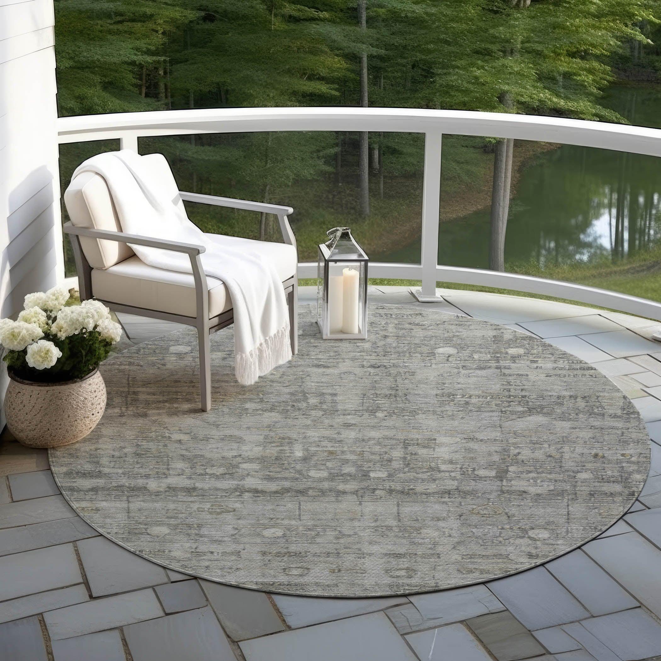 Addison Rugs Kaelora Gray Washable Indoor-Outdoor Rug