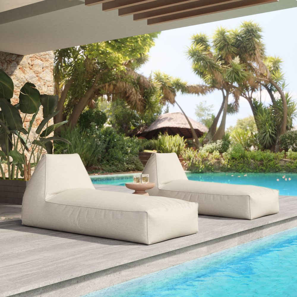 Zuo Modern Kalm Olefin Fabric Outdoor Chaise Lounge