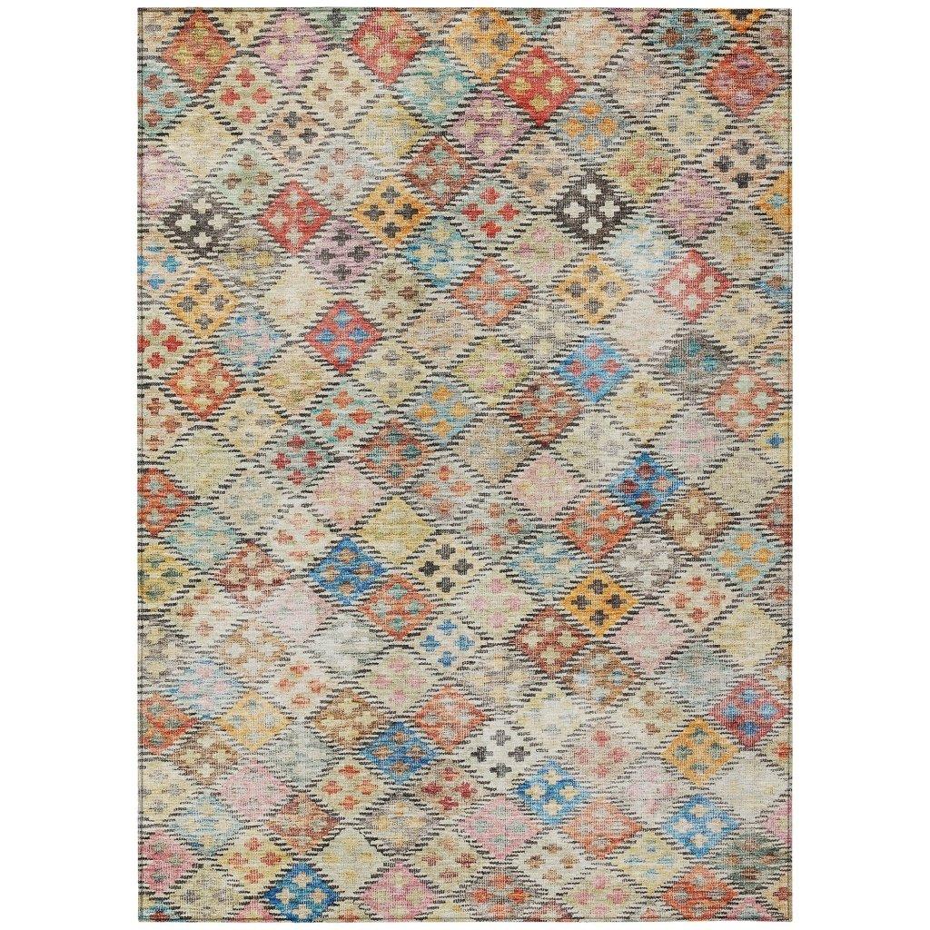 LOOMLAN Rugs Kharma Orange Washable Indoor-Outdoor Rug