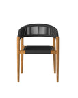 HiTeak Klint Teak Stackable Rope Patio Dining Armchair 4PC