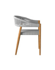 HiTeak Klint Teak Stackable Rope Patio Dining Armchair 4PC