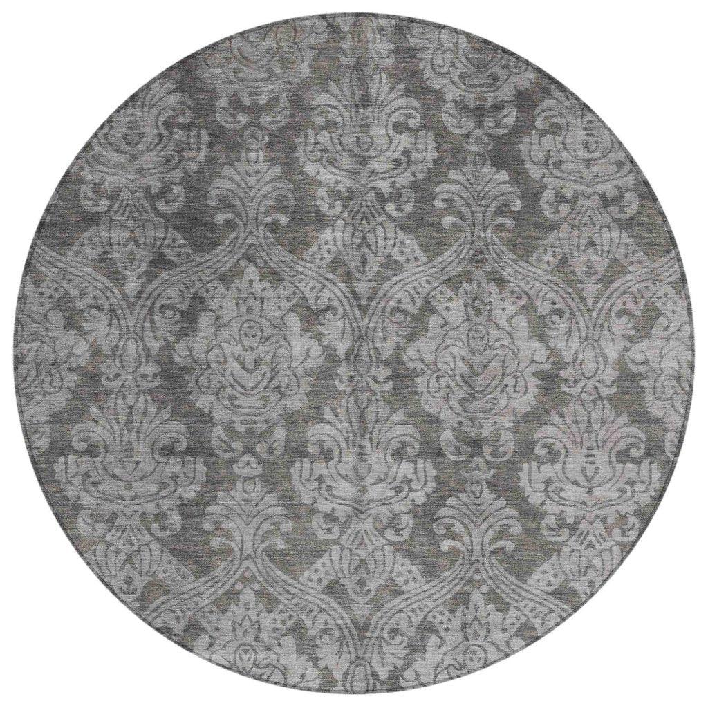 LOOMLAN Rugs Krymera Gray Washable Indoor-Outdoor Rug
