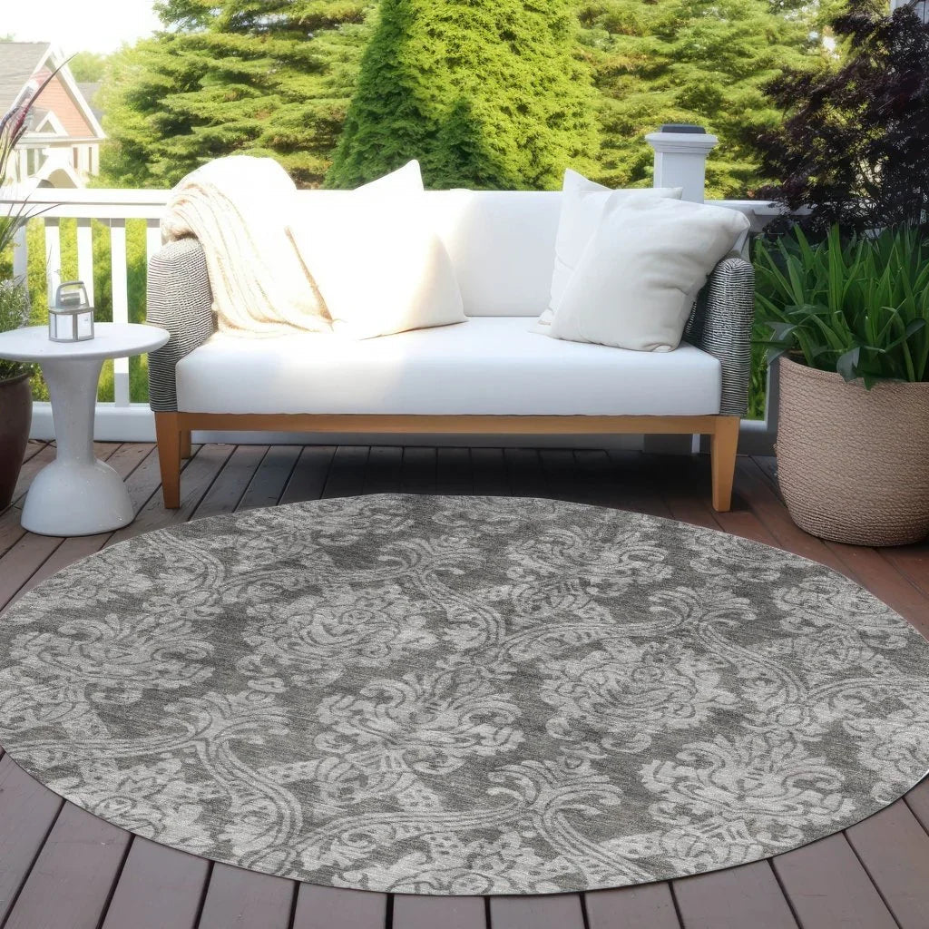LOOMLAN Rugs Krymera Gray Washable Indoor-Outdoor Rug