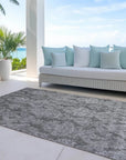 LOOMLAN Rugs Krymera Gray Washable Indoor-Outdoor Rug