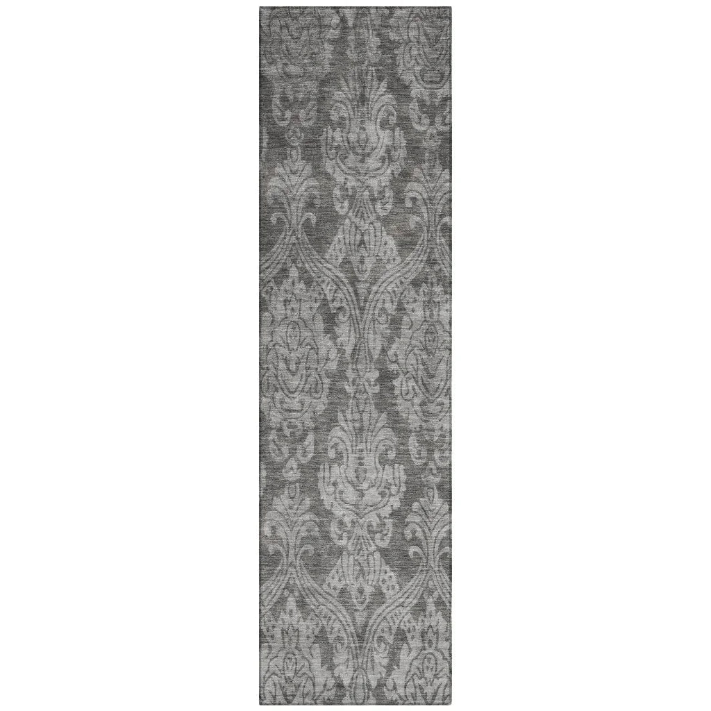 LOOMLAN Rugs Krymera Gray Washable Indoor-Outdoor Rug