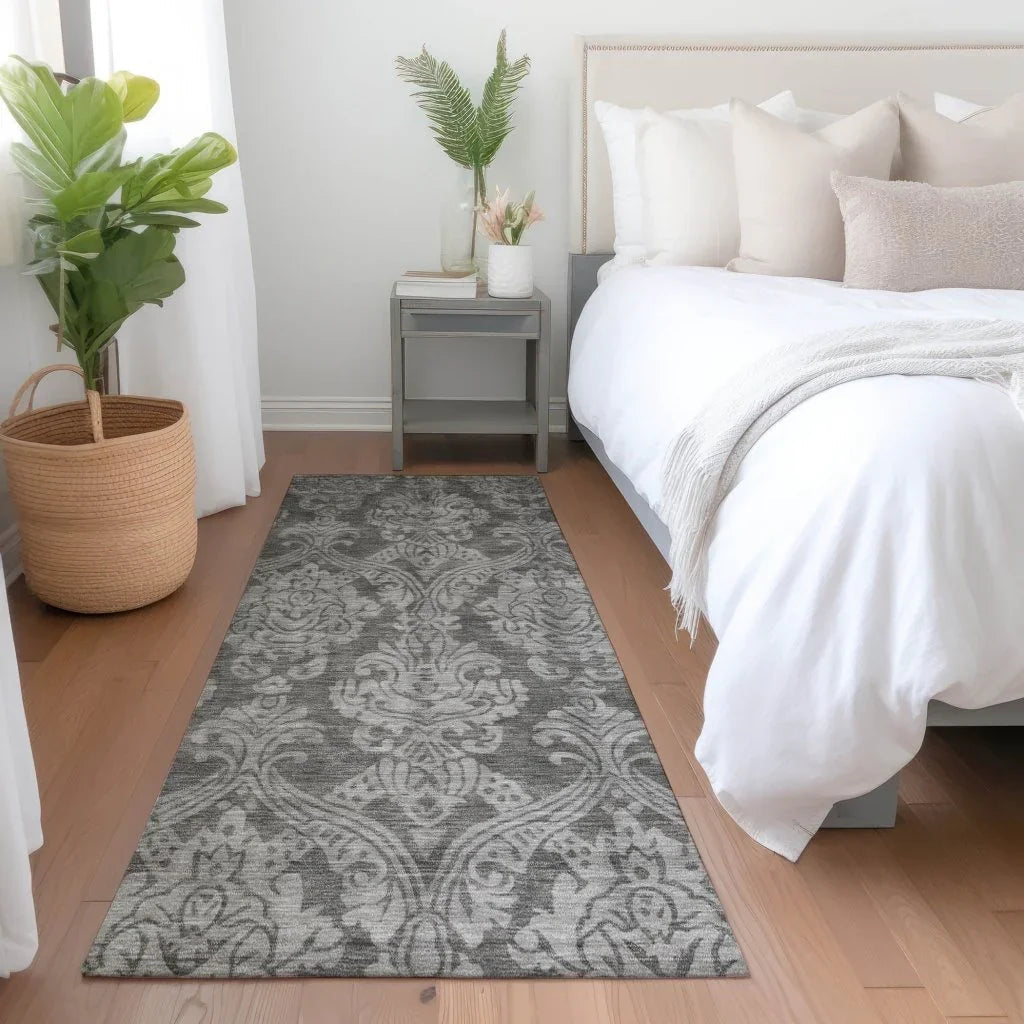 LOOMLAN Rugs Krymera Gray Washable Indoor-Outdoor Rug