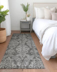 LOOMLAN Rugs Krymera Gray Washable Indoor-Outdoor Rug