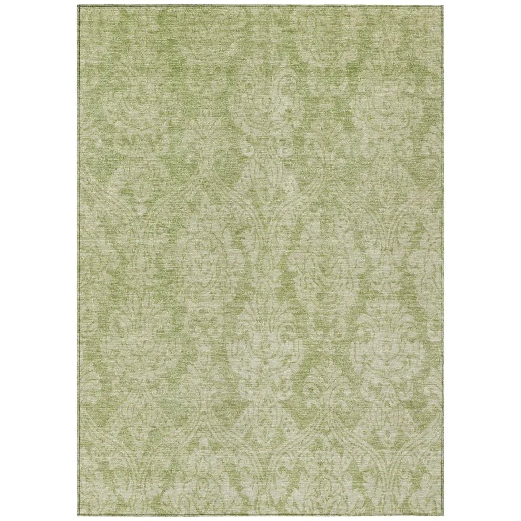 LOOMLAN Rugs Krymera Green Washable Indoor-Outdoor Rug