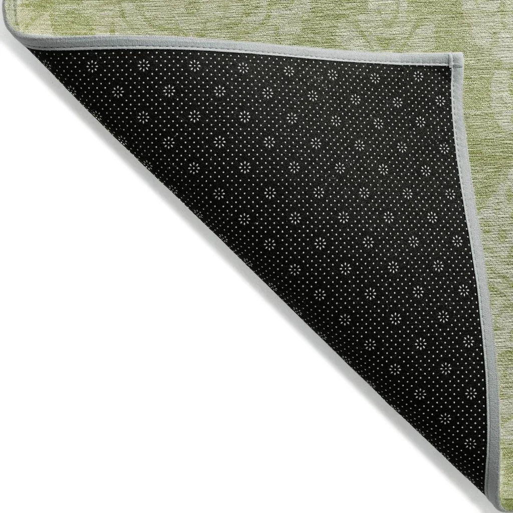 LOOMLAN Rugs Krymera Green Washable Indoor-Outdoor Rug