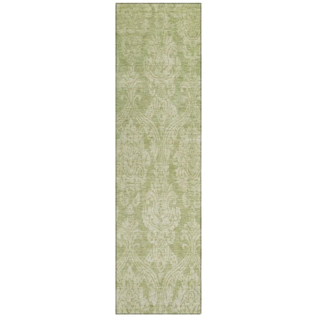 LOOMLAN Rugs Krymera Green Washable Indoor-Outdoor Rug
