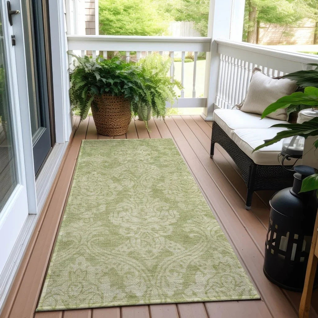 LOOMLAN Rugs Krymera Green Washable Indoor-Outdoor Rug