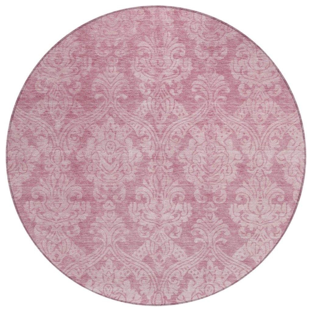 LOOMLAN Rugs Krymera Pink Washable Indoor-Outdoor Rug