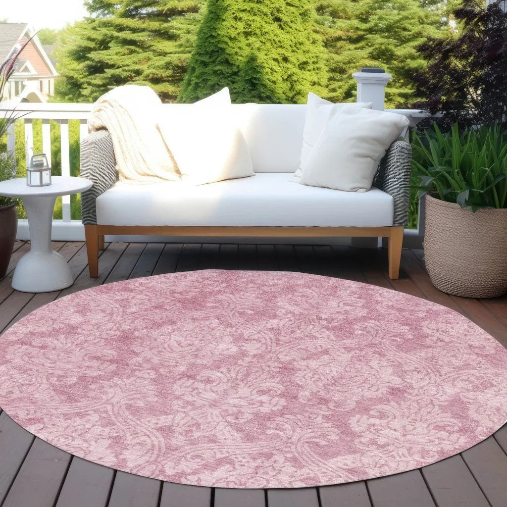 LOOMLAN Rugs Krymera Pink Washable Indoor-Outdoor Rug