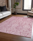 LOOMLAN Rugs Krymera Pink Washable Indoor-Outdoor Rug