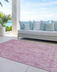 LOOMLAN Rugs Krymera Pink Washable Indoor-Outdoor Rug