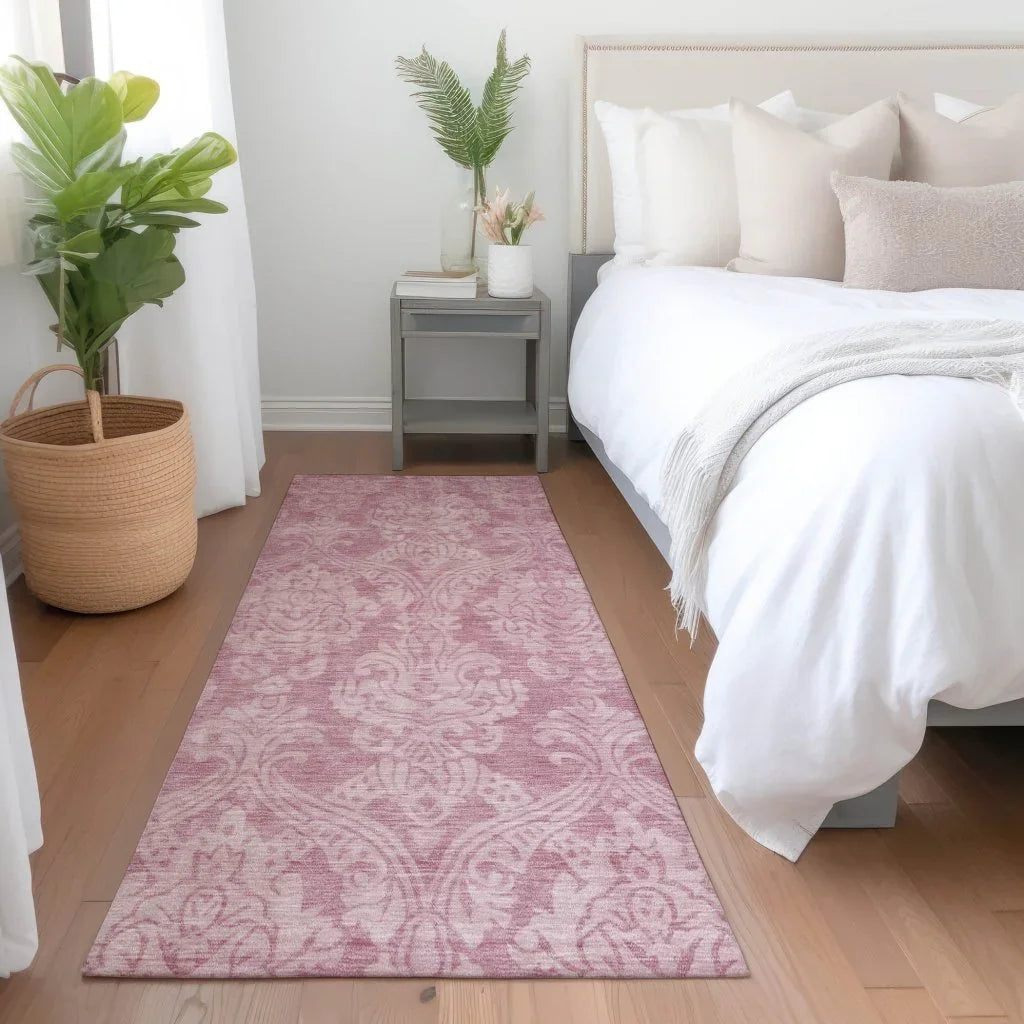 LOOMLAN Rugs Krymera Pink Washable Indoor-Outdoor Rug