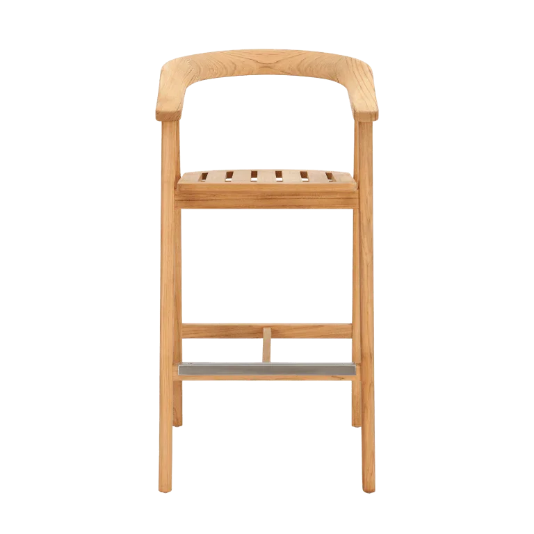HiTeak La Costa Teak Patio Barrel Back Bar Armchair