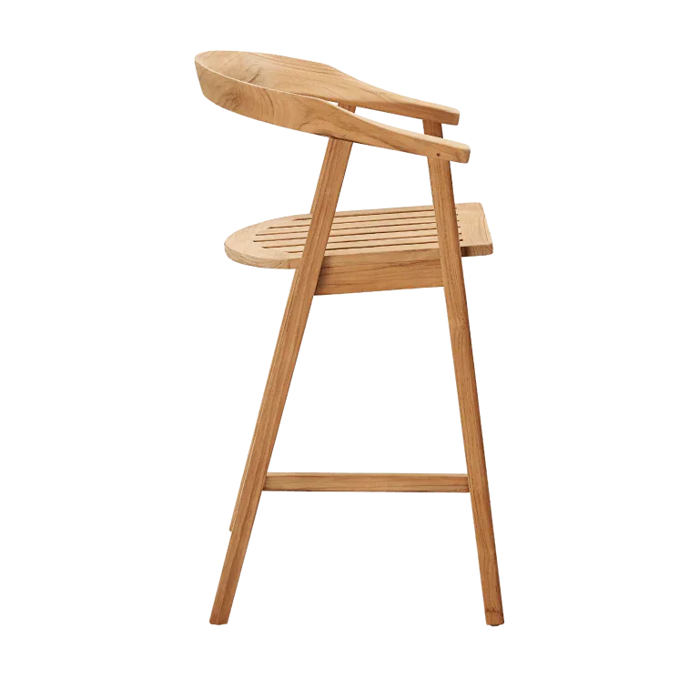 HiTeak La Costa Teak Patio Barrel Back Bar Armchair