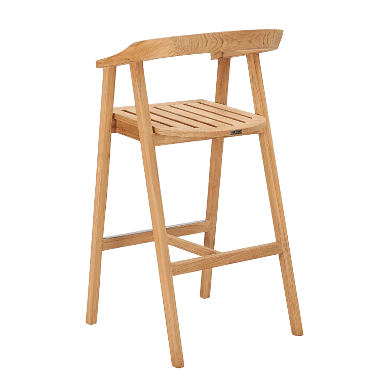 HiTeak La Costa Teak Patio Barrel Back Bar Armchair