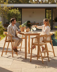 HiTeak La Costa Teak Patio Counter Height Dining Set 5PC