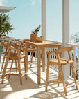 HiTeak La Costa Teak Patio Counter Height Dining Set 5PC