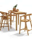 HiTeak La Costa Teak Patio Counter Height Dining Set 5PC