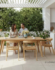 HiTeak La Costa Teak Patio Rectangular Dining Set 7PC