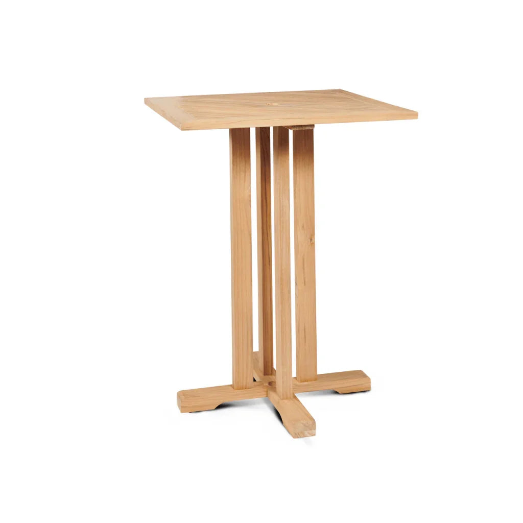 HiTeak La Costa Teak Patio Square Bar Dining Set 3PC