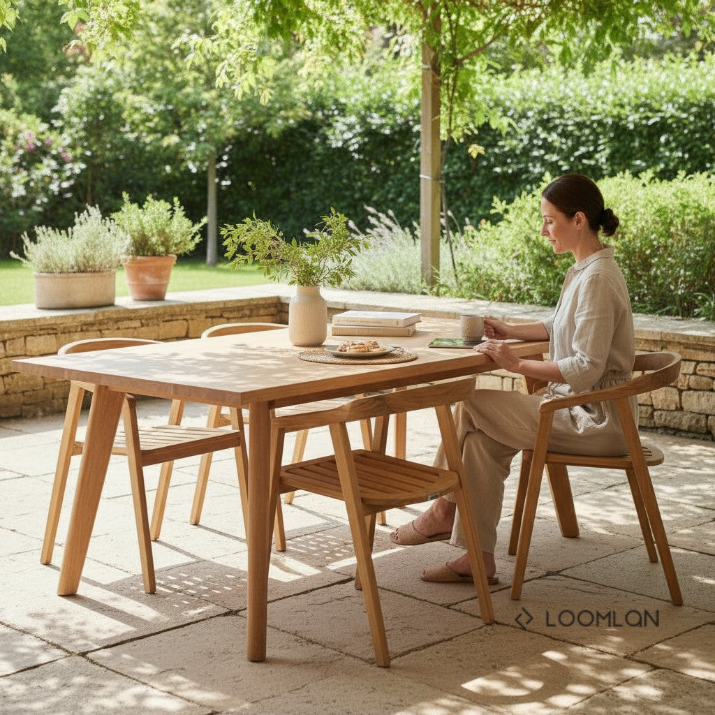 HiTeak La Costa Teak Patio Wide-Plank Dining Table