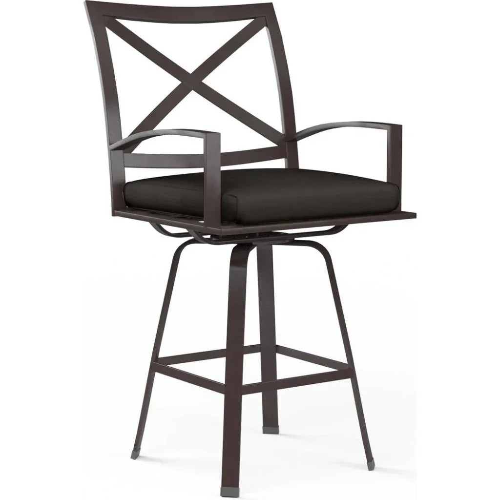 La Jolla Swivel Outdoor Counter Stool-Outdoor Counter Stools-Sunset West-Spectrum Carbon-LOOMLAN