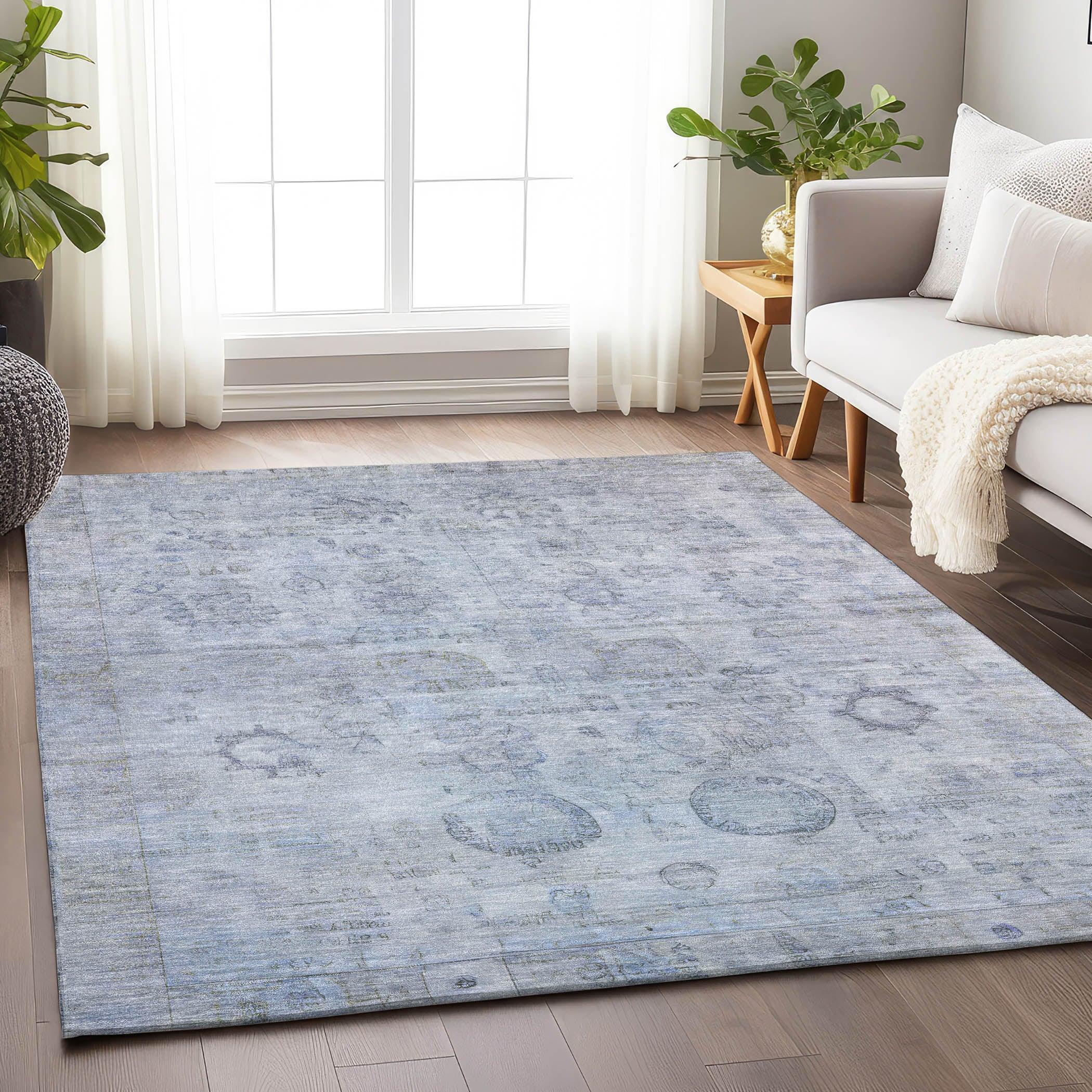 Addison Rugs Laeanor Blue Washable Indoor-Outdoor Rug