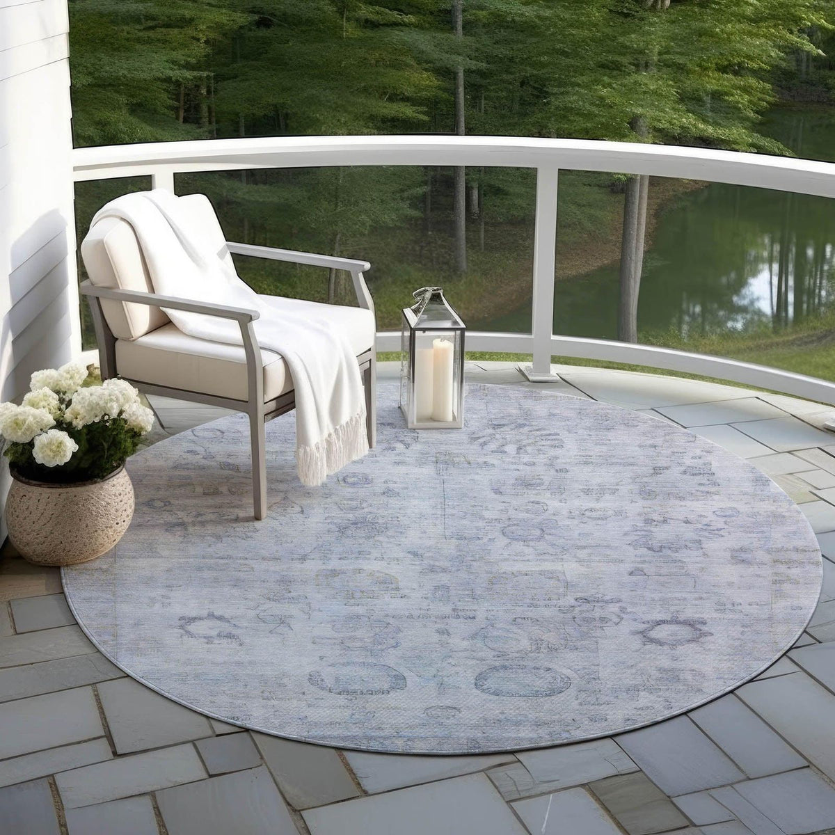 Addison Rugs Laeanor Blue Washable Indoor-Outdoor Rug