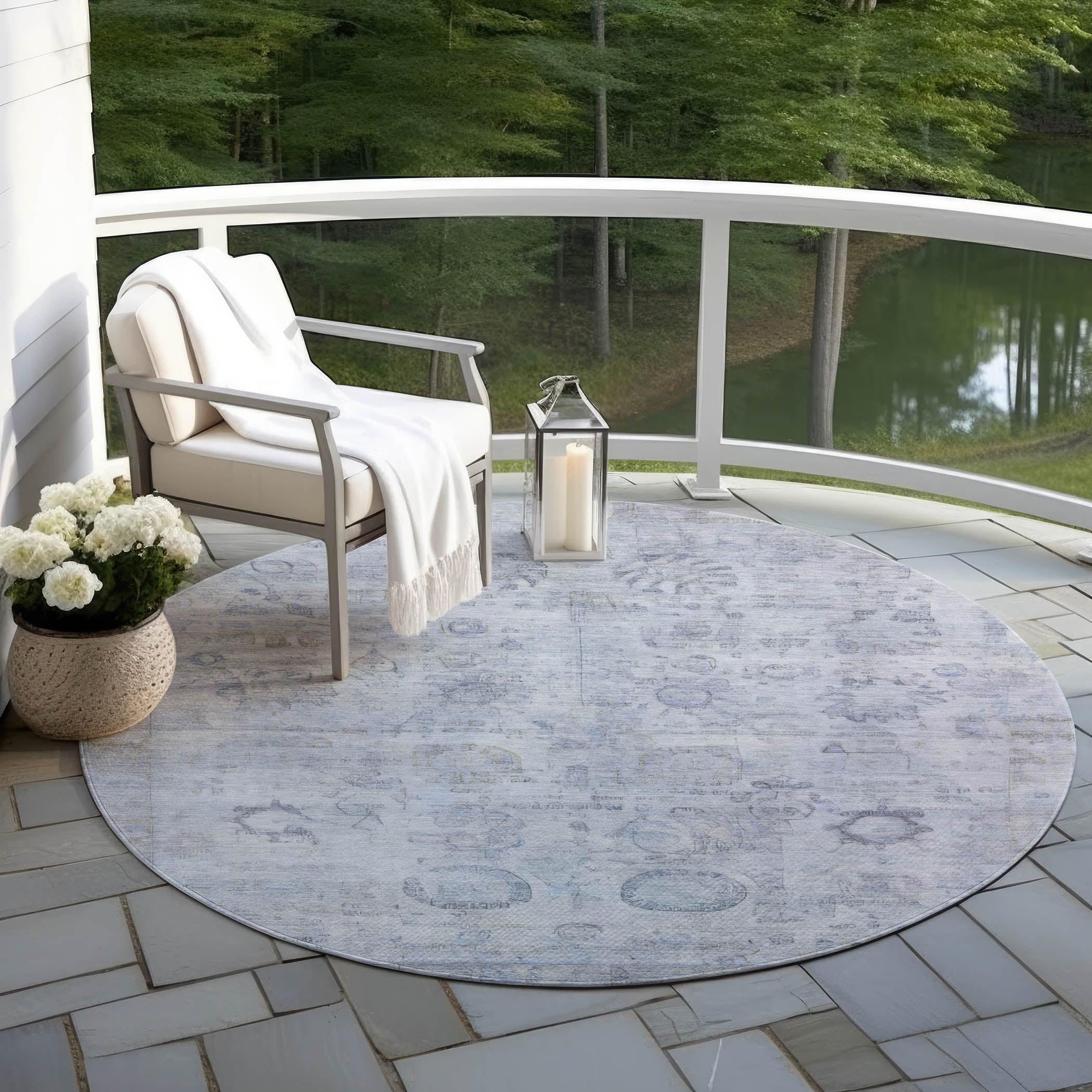 Addison Rugs Laeanor Blue Washable Indoor-Outdoor Rug