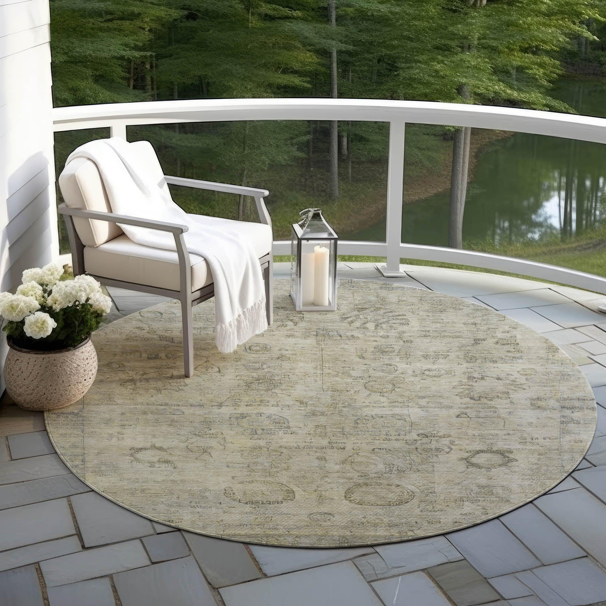 Addison Rugs Laeanor Brown Washable Indoor-Outdoor Rug