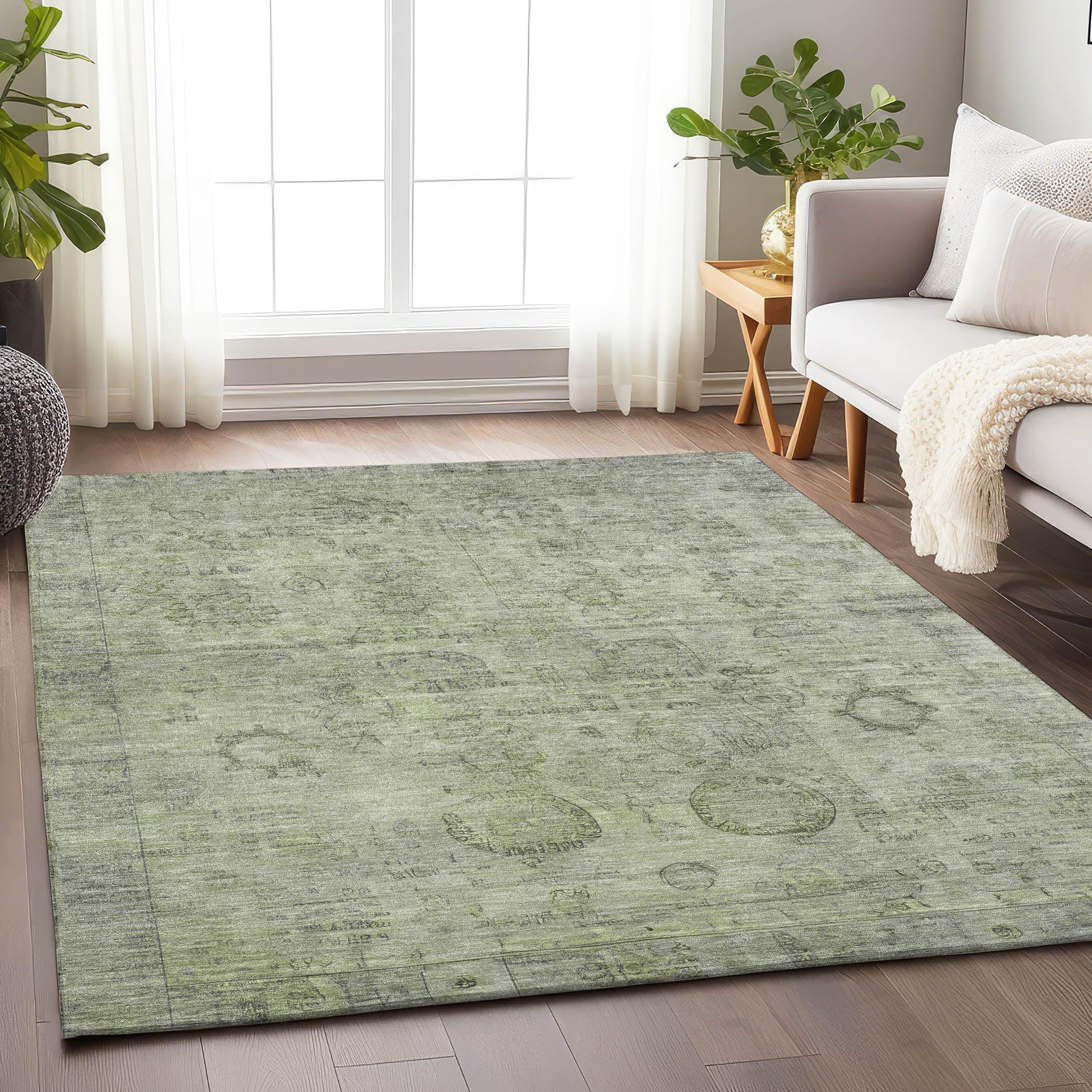 Addison Rugs Laeanor Green Washable Indoor-Outdoor Rug