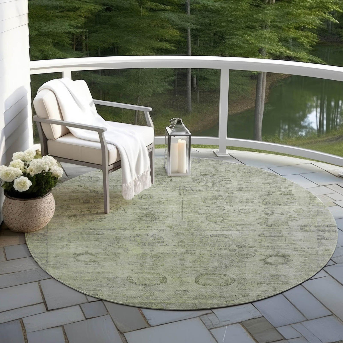 Addison Rugs Laeanor Green Washable Indoor-Outdoor Rug