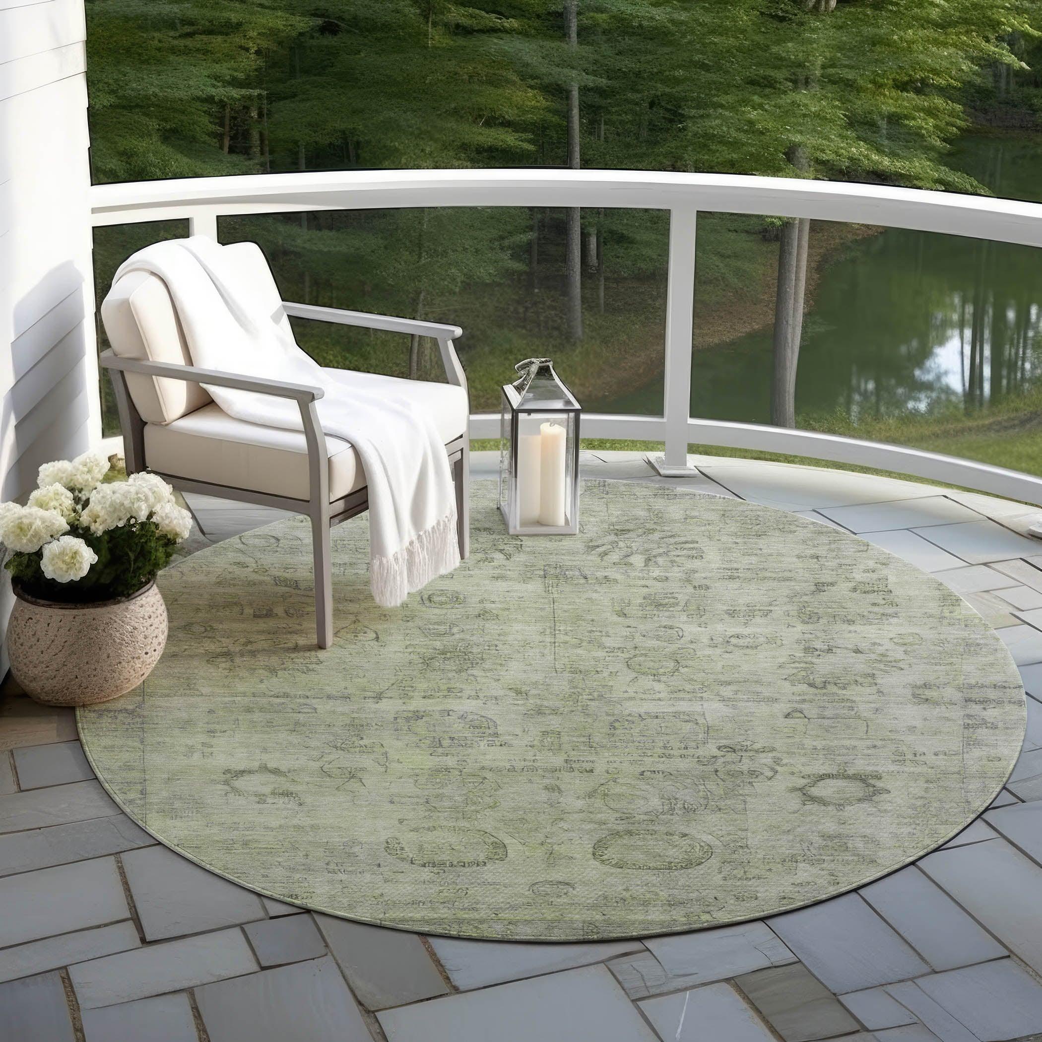 Addison Rugs Laeanor Green Washable Indoor-Outdoor Rug