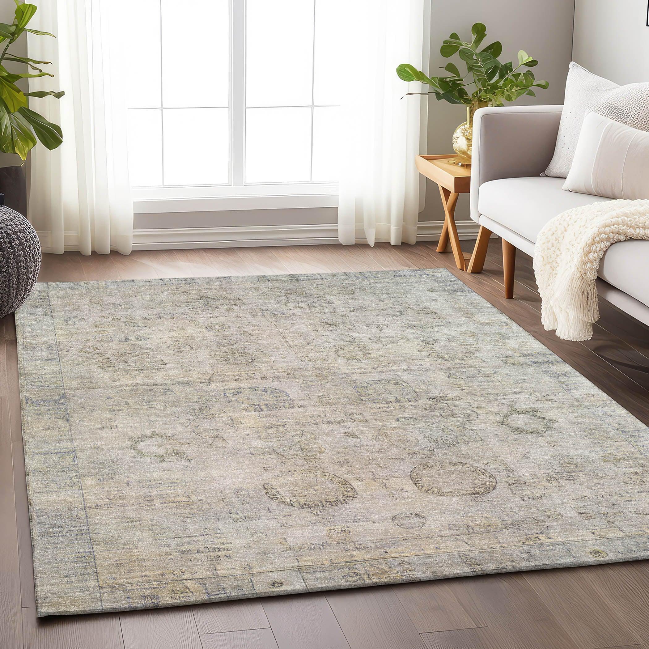 Addison Rugs Laeanor Ivory Washable Indoor-Outdoor Rug