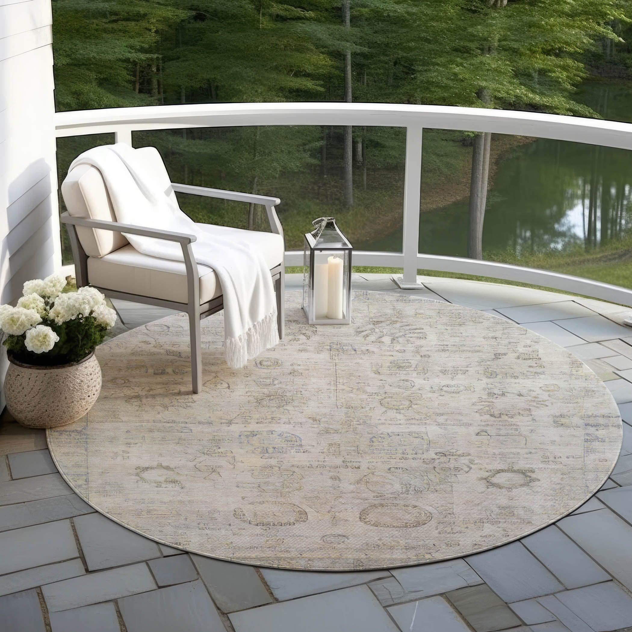 Addison Rugs Laeanor Ivory Washable Indoor-Outdoor Rug