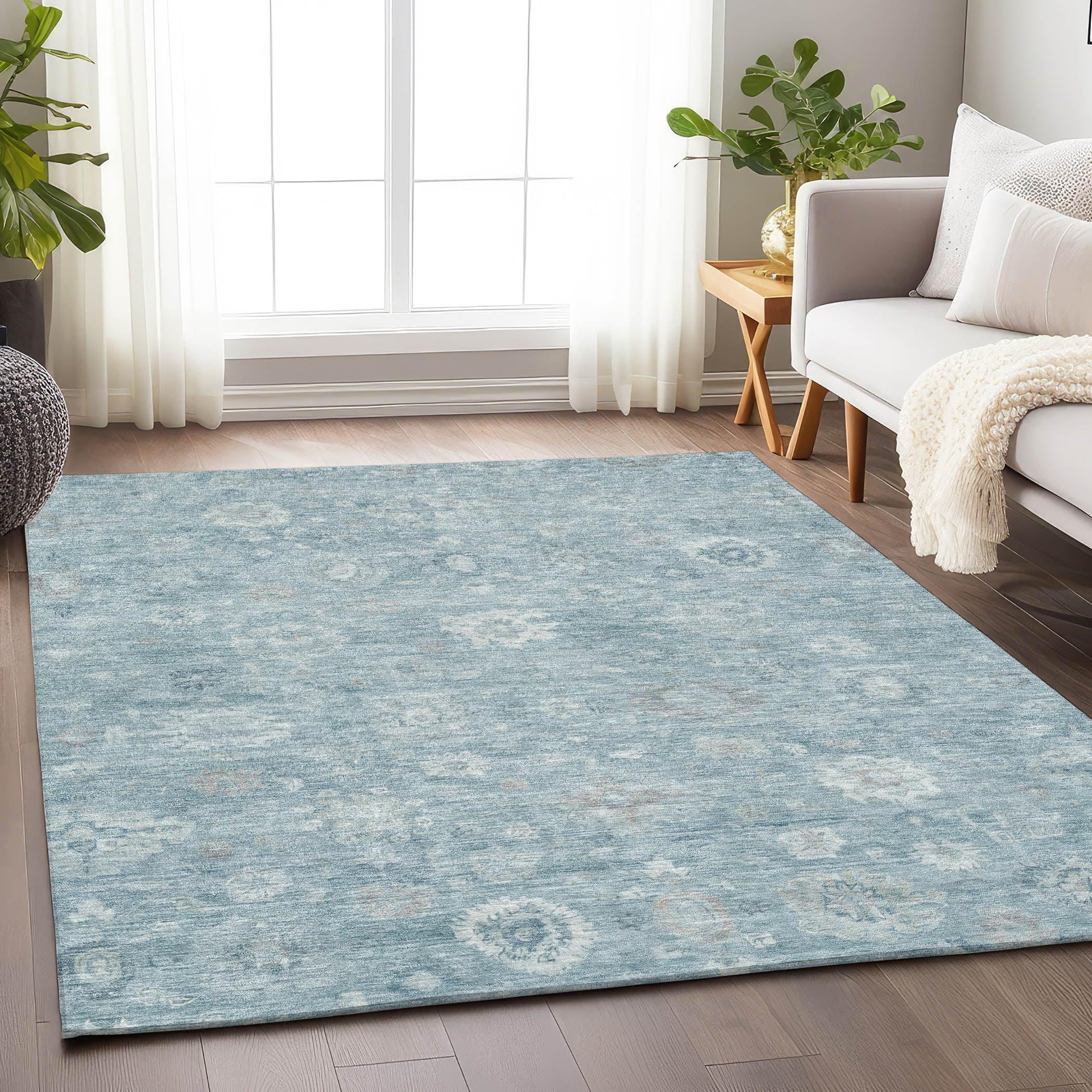 Addison Rugs Laeara Blue Washable Indoor-Outdoor Rug