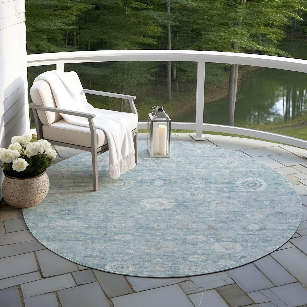 Addison Rugs Laeara Blue Washable Indoor-Outdoor Rug