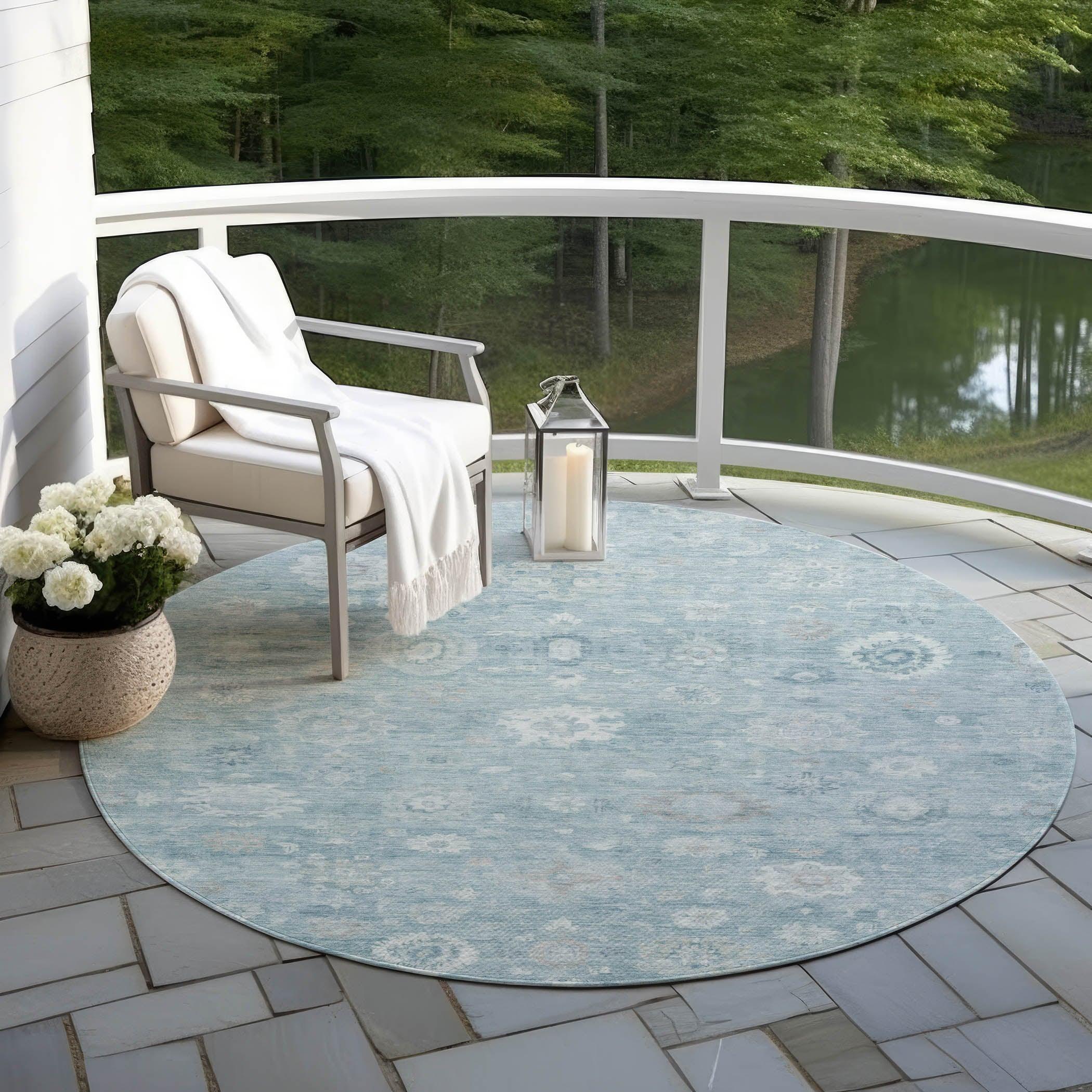 Addison Rugs Laeara Blue Washable Indoor-Outdoor Rug