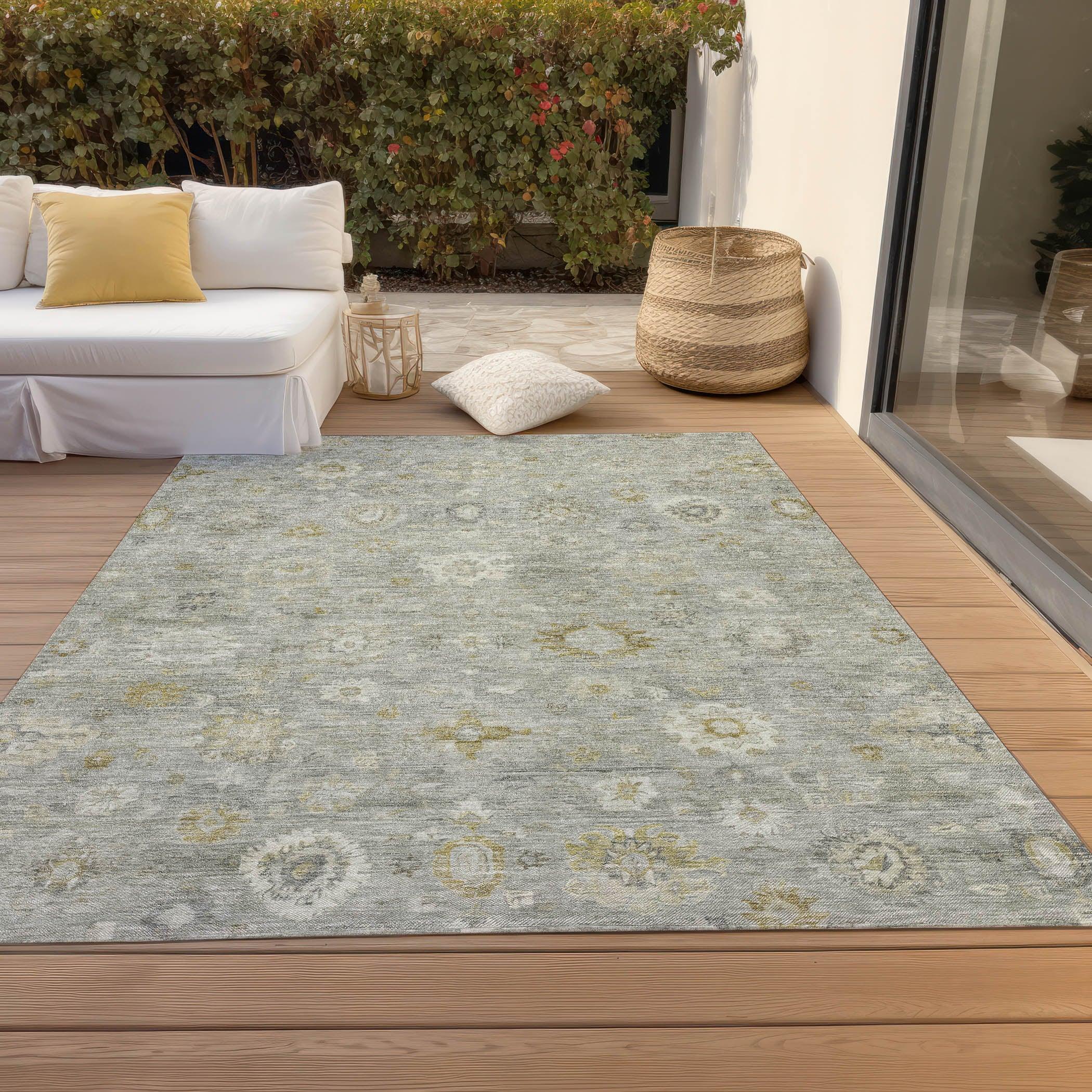 Addison Rugs Laeara Gray Washable Indoor-Outdoor Rug