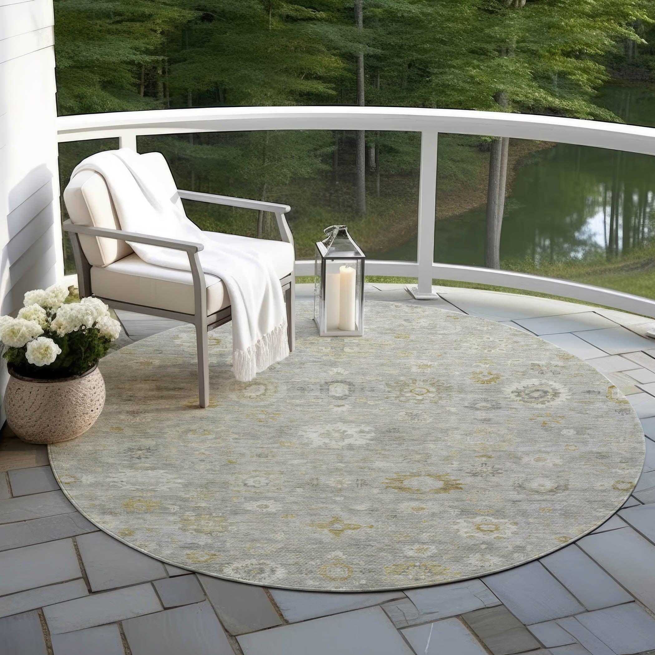 Addison Rugs Laeara Gray Washable Indoor-Outdoor Rug
