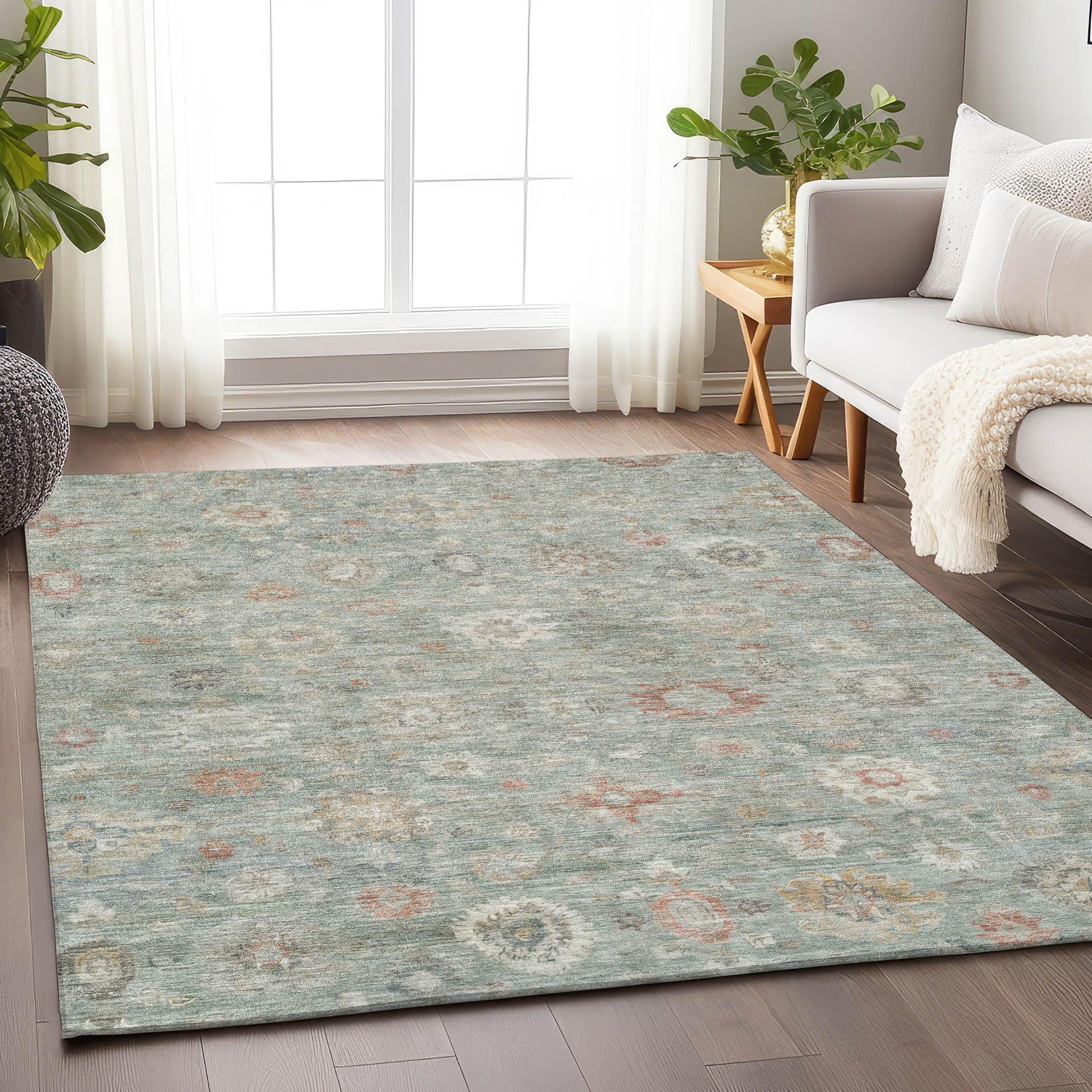 Addison Rugs Laeara Green Washable Indoor-Outdoor Rug