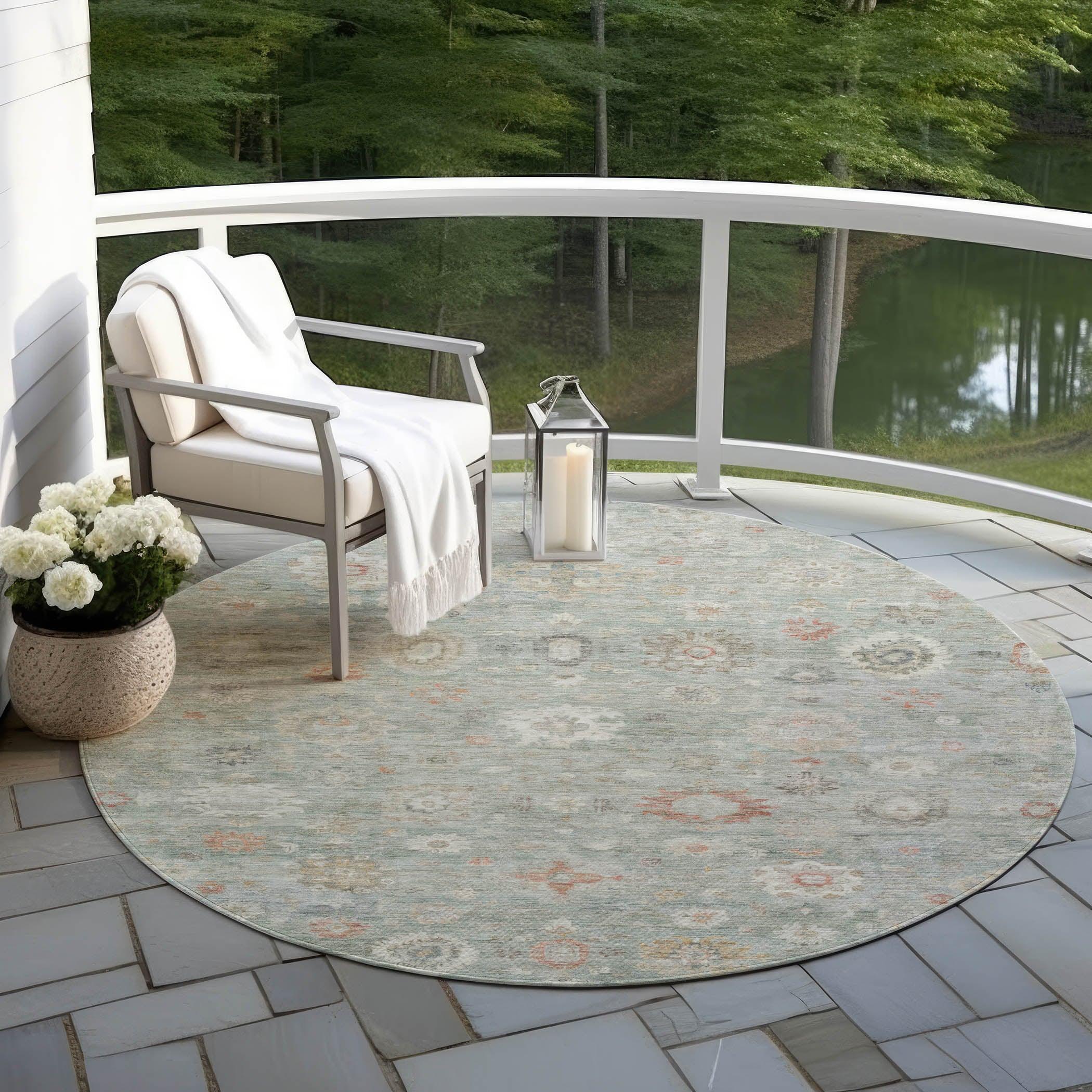 Addison Rugs Laeara Green Washable Indoor-Outdoor Rug